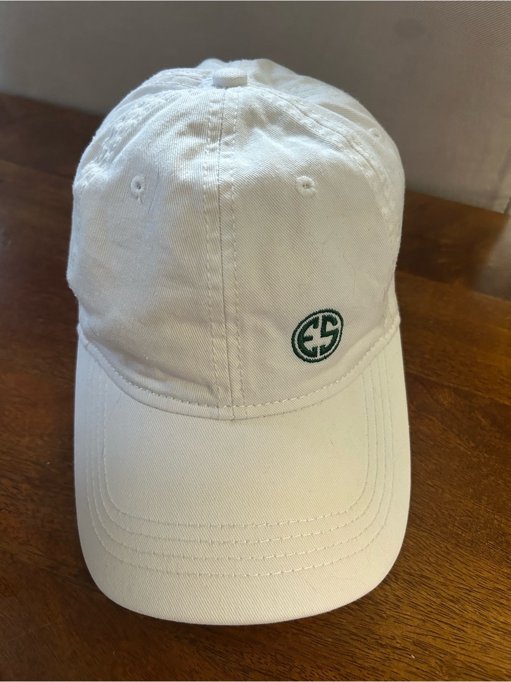 Women’s Evans Scholar White Baseball Cap with Green Logo